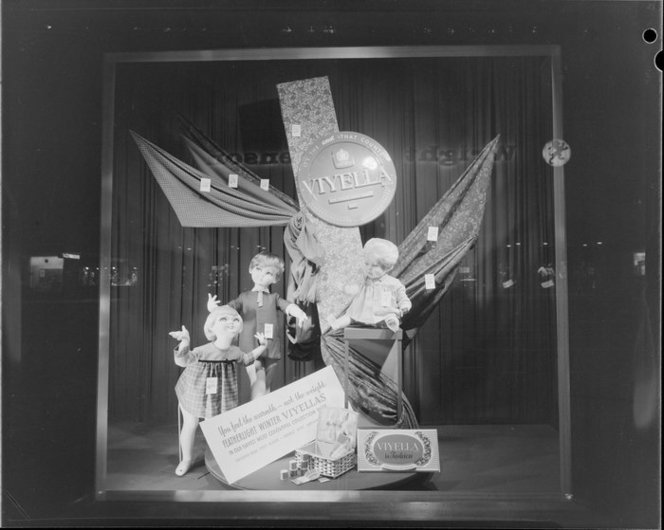 Kirks, Vyella Window. K E Niven and Co :Commercial negatives. Ref: 1/2-217181-F. Alexander Turnbull Library, Wellington, New Zealand. http://natlib.govt.nz/records/23070445